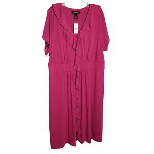 Lane Bryant Size 22 24 Dress Ruffle Front V-neck